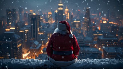 New York City's New Year's Eve night in December, with cold winter snow and bright holiday decorations