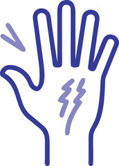 Hand Pain Illustration Line Icon