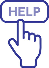 Obraz premium Help Button Hand Pressing Help