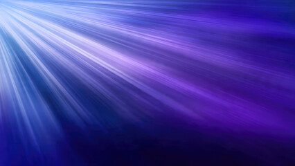 Abstract blue and purple light rays radiate diagonally, casting a dynamic, ethereal glow across a dark gradient background, conveying movement and depth.