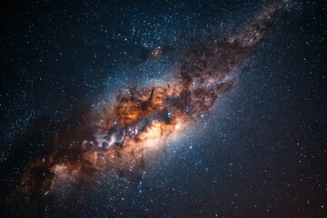 Cosmic wonders: a mesmerizing galaxy with vibrant stars, deep contrasts, and glowing warm hues that evoke the beauty and grandeur of the universe for space enthusiasts and dreamers