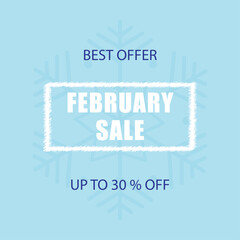 Social media promo banner for February sales with discount offer