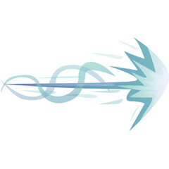 Abstract Swirling Blue Green Energy Blast Motion Effect with Transparent Background