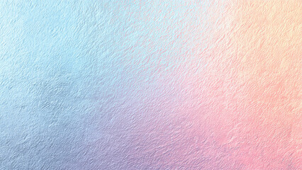 A textured background with a soft pastel gradient transitioning from blue and purple to pink and peach, resembling crumpled foil or iridescent paper.