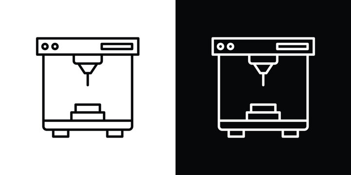 3D printer icons for UI elements. High-quality vector illustration.