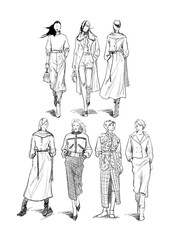 Fashion Sketch Collection – Elegant Women in Autumn Winter Outfits – Perfect for Designers, Bloggers, Social Media & Fashion Presentations