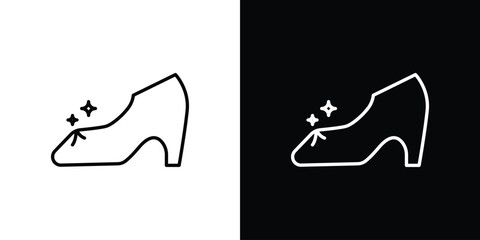 Cinderella shoe icons for UI elements. High-quality vector illustration.