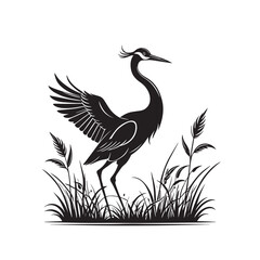 Exotic crane or heron bird
