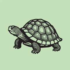 Fototapeta premium Sea turtle or tortoise silhouette 
