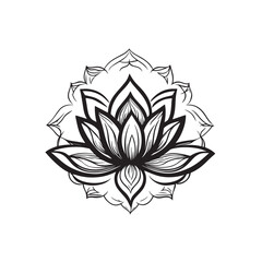 Minimalist water lily or lotus logo icon

