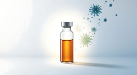 Breakthrough vaccine vial against virus variants offers hope and protection during global health crisis, symbolizing medical innovation and scientific advancement