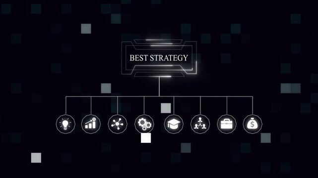 Best Strategy concept. Interface technology, business growth, the future of user experience, digital screen interface 4K