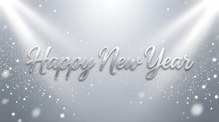 Fototapeta premium happy new year and Happy Holidays vector illustration featuring a winter snow background with stars and snowflakes for a happy New Year celebration greeting card design.