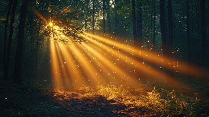 sun shining through the trees