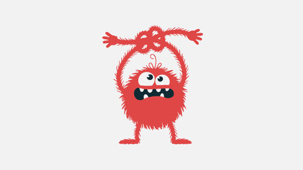 Whimsical fuzzy monster with long dangly arms perfect for playful designs and children s themes rendered in vibrant cmyk colors
