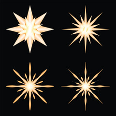 Abstract vector star pattern design set for holiday celebration illustration