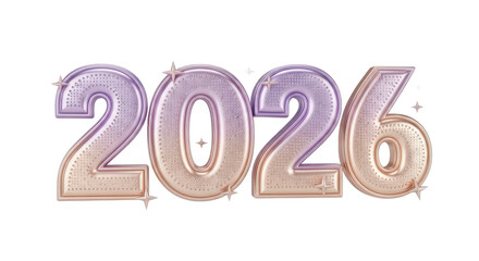Year 2026 in stylish rose gold striped balloons, celebrating the upcoming new year and future planning