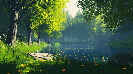 The forest is alive with life: rustling leaves, the occasional splash in the lake, and the songs of distant birds. How would you spend the day fully immersed in nature?