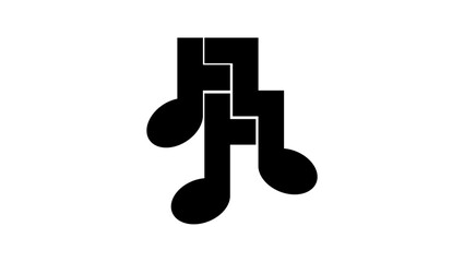 Harmony in Music, black isolated silhouette