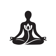 A person is doing yoga or meditating
