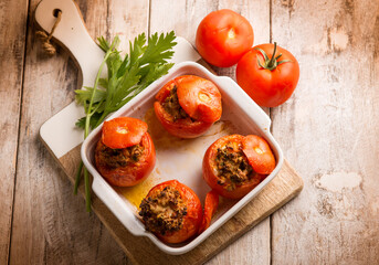 stuffed tomatoes, traditional mediterranean recipe
