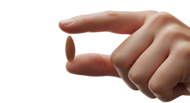 Medicine Concept Close up of Hand Holding Pill Pharmaceutical Healthcare Drug Medication Vitamin Supplement Therapy and