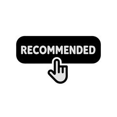 Recommended button icon with mouse click, top choice symbol now