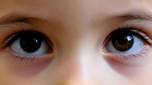Close-up of a Child's Eyes Revealing Intricate Detail and Color Variation