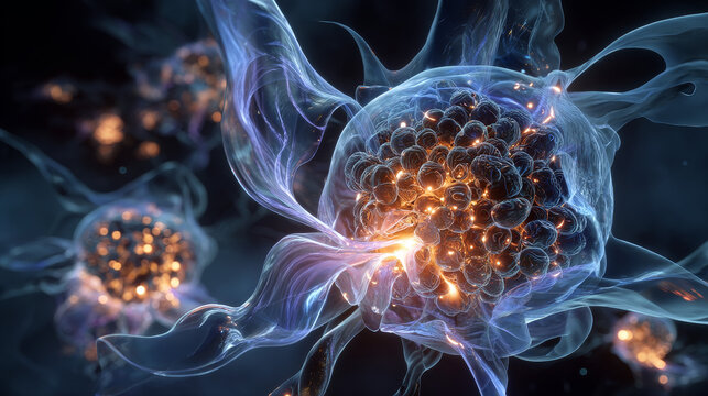 Filamentous Fungi growth of mold fungus and spores, Aspergilloma of the lung, Aspergillus fungi 3d rendering