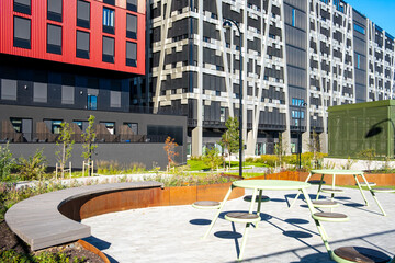 Brand-ready scene featuring urban park playground architecture balanced with landscape and community recreation across Oslo Norway at Loren Aktivitetspark built on modern design cues