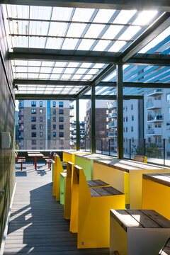 Urban park playground architecture set in landscape and community recreation spaces of Oslo Norway, expressing modern design qualities central to Loren Aktivitetspark for commercial use