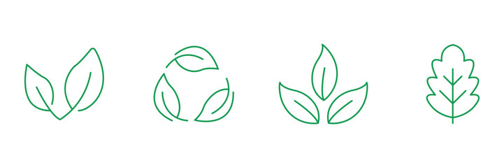 Twin leaves, eco recycle, foliage sprout, oak botanical icon vector illustration for nature and environment use.