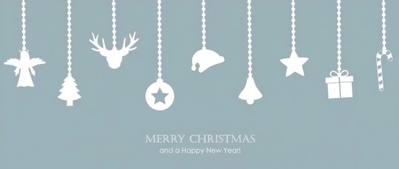 hanging christmas decoration on blue background illustrated animation - Powered by Adobe