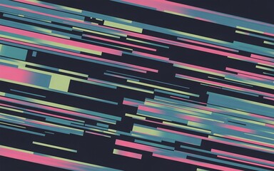 Dynamic abstract digital pattern with colorful streaking lines and geometric shapes