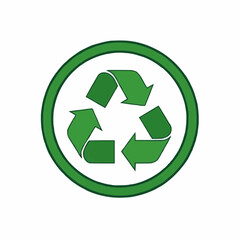 Obraz premium Green Recycling Symbol Badge