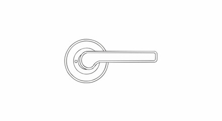 Detailed outline of a modern door handle for architectural design.