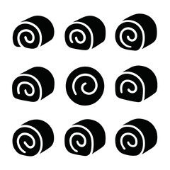 Seamless black and white swiss roll pattern with spiral design