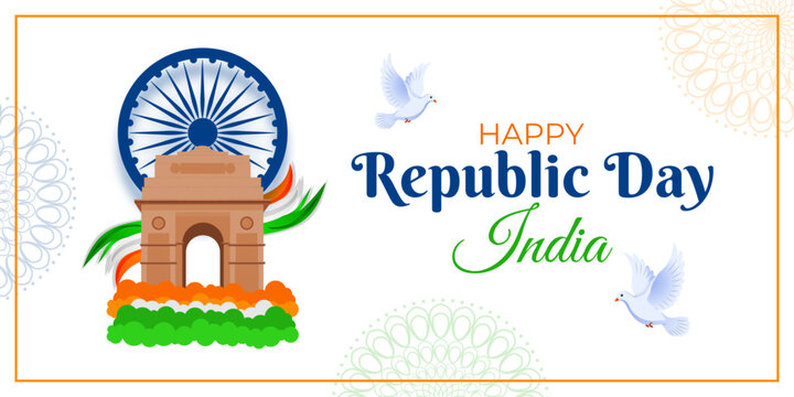 Vector illustration of India Republic Day social media template