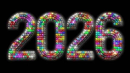 2026 New Year Colorful Glowing Jewels
