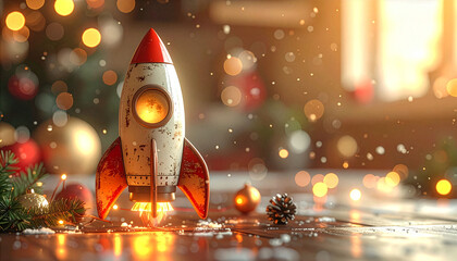 聖夜に飛び立つおもちゃのロケット2 / Christmas Toy Rocket Launch