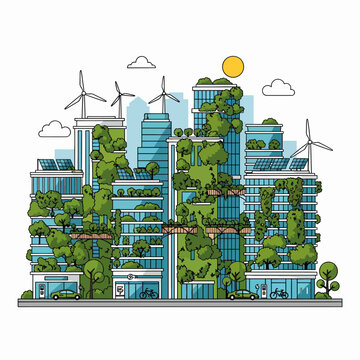 Sustainable Urban Development Embracing Green Technology and Ecological Harmony for Future Living