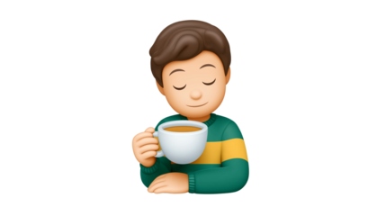 Person holding coffee cup emoj