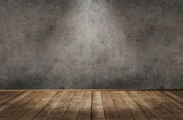 Empty Rustic Room with Wooden Floor