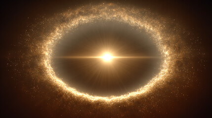 golden light wave on black background