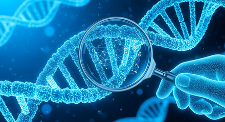 DNA molecule structure analysis using a magnifying glass concept