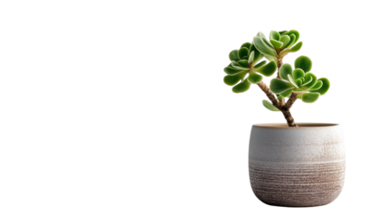Small green house plant in ceramic pot