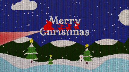 Christmas Greeting Knit Snowy Mountains Logo Reveal – Festive Winter Animation
