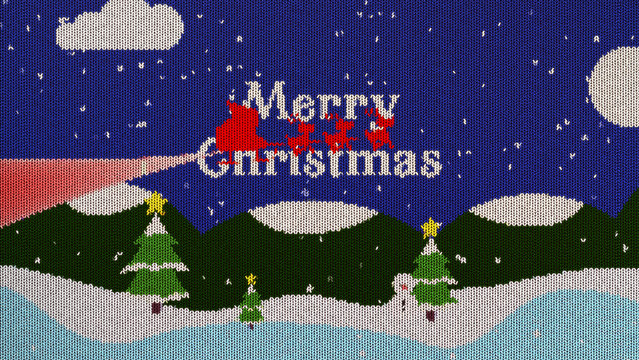 Christmas Greeting Knit Snowy Mountains Logo Reveal &ndash; Festive Winter Animation