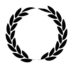 Laurel branch. Laurel wreath icon isolated on transparent background. Vintage decorative element for award, medal, achievement, emblem, premium quality, ornate and logo. Floral round frame of leaves