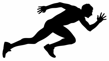 Fototapeta premium Dynamic runner silhouette sprinting with speed and determination, perfect for sports, fitness, and athletic concepts, originally a scalable vector graphic